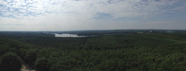 Ausblick vom Müggelturm nach Südosten Panoramabild klein